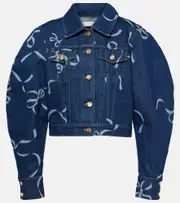 [Nina Ricci] Nina Ricci Printed denim jacket AU 16 blue