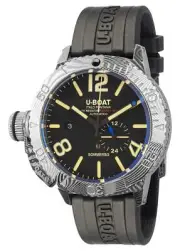 U-Boat Sommerso Damasco Automatic Damascus Steel Rubber Divers Mens Watch 9999