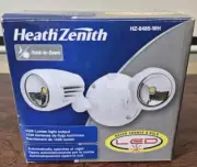 NEW HEATHCO WHITE SECURITY LED FLOOD LIGHT 2 LAMP FIXTURE DUSK To DAWN