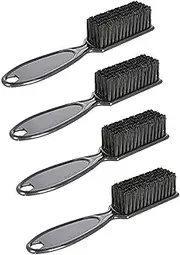4 Pcs Barber Fade Brush Comb Scissors Cleaning Brush, Hair Tool, Salon Blade Shop Skin Fading Styling Sculpting, Black