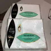 2 Vintage JC Penney Penney’s Muslin Double Bedding Bed Sheet Sets Flat White NOS