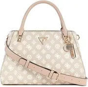 [GUESS] Beige Logo Noelle Luxury Satchel Bag