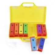 8 Notes Chromatic Xylophone Glockenspiel Resonator Bells with Yellow Case