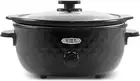 6 Quart Diamond Pattern Slow Cooker - Perfect for Family Feasts & Easy Cleanup