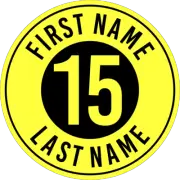 First Name - Last Name (Yellow) | Laminated Vinyl Decal Sticker Label