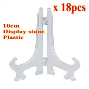 BULK 18pcs Display Stand 10cm Card Plate Holder Holders Clear Stands Plastic New