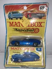 Matchbox Superfast #5 Lotus Europa Blue 1969 On Card