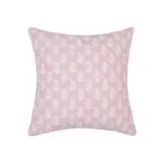 Square Dusty Pink With White Flowers And Microgel Feather-Like Insert Pillow