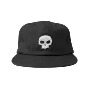 Zero Skateboards Hat Single Skull Applique Strapback Black