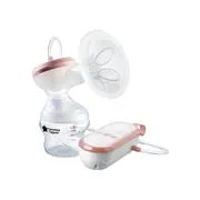 Tommee Tippee Made for Me Single Portable Electric Breast Pump Soft w/ Bottle