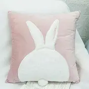 champracer Rabbit Children's Cushion, Soft Decorative Cushion for Baby Nursery Girls Boys, Cute Rabbit Motif, Decorative Cushion with Filling, Rectangular Stuffed Animal Cushion (A)