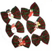 Metallic bowtie dog bow Christmas collar slide accessory flower red green