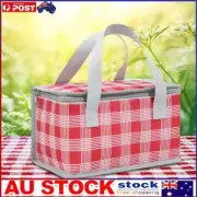 Camping Lunch Bag Dual Zippers Soft Cooler Bag for Camping Picnic (Red)