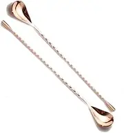 Barsrow 2 Pcs Mixing Bar Spoon 12 Inches 18/10 Stainless Steel Spiral Pattern Morphine Bartender Whiskey Cocktail Shaker Spoon