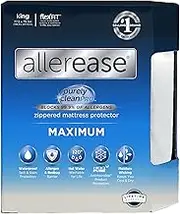 AllerEase Maximum Allergy and Bedbug Waterproof Zippered Mattress Protector - Vinyl Free & Hypoallergenic - King