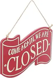 Gatuida Double-sided Door Plate Open Door Sign Cafe Sign Outdoor Rustic Decor Decorative Closed Sign Wood Decor Retro Multi-function Open Closed Sign Wooden Old Fashioned Door Listing Red