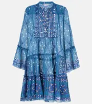 [Juliet Dunn] Juliet Dunn Printed cotton minidress UK 14 green