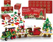 Advent Calendar 2024 Christmas Train Building Blocks Set 808 Pieces 24 Boxs Sur