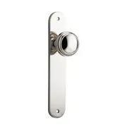 Iver Paddington Door Knob on Oval Backplate Polished Nickel