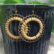 2” Bronze-tone Earring Set Bohemian Retro Drop Dangle Hook New Free Ship 7101