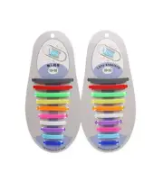 20Pcs Easy No Tie Shoelaces Elastic Silicone Shoe Lace Free Track New w/ Card