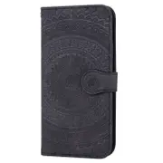 For Iphone X / Xs Pressed Printing Pattern Horizontal Flip Pu Leather Case With Holder and Card Slots and Wallet and and Lanyard(Black)