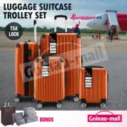 Lightweight Luggage Suitcase Trolley Set 4PCS Travel Storage Organiser Orange