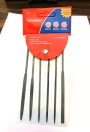 NEW! Nicholson No. 42030L 6 Pc 5-1/2” Long Fine Cut American Pattern File Set.