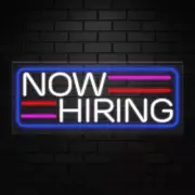 Now Hiring Sign for Window/Wall Displays | LED Flex Neon | 32"W x 13"H x 1"D