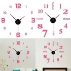 No Drill Creative DIY Wall Clock in Pink Color with Silent and Glowing Features