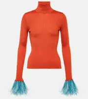[La DoubleJ] La DoubleJ High Kick cashmere and silk top UK 10 orange
