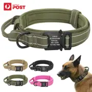 Personalised Military Tactical Nylon Custom Name Engrave Collar Medium Large Dog