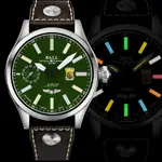 BALL 波爾錶 ENGINEER MASTER II 杜立特突擊隊80周年紀念彩虹燈管手上鍊機械腕錶(NM2638C-L1-GRR)綠/46MM