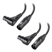 Cable Matters 2-Pack Right Angle XLR Cable, Short XLR Microphone Cable - 1ft, Oxygen-Free Copper (OFC) Microphone Right Angle Cord, Mic Cord, Black
