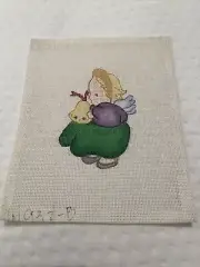 Wee Needle Hand Painted Needlepoint Canvas - Angel With Bell