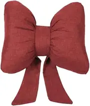 AsrMyjcx Butterfly Bow Car Neck Pillow Lumbar Support for Home and Office Soft Simple Multipurpose Bowknot Headrest Room Decoration, red