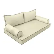 |SLIPCOVER ONLY| S2 Daybed Mattress Bolster Back Covers Contrast Trim Full AD005