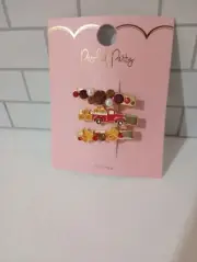 Packed Party Pumpkin Patch Hair Clips Set Of 3Leafs Red Truck Stones Autumn Fall