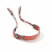 5PCS Bohemian retro ethnic style woven bracelet fluorescent colorful totem hand bracelet Nepal hand rope Orange