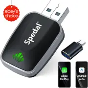 Mini Wireless Carplay Android Auto Adapter 2-in-1 Dongle USB-A C Support 2016+
