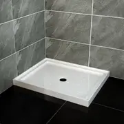 ELEGANT Rectangular Extra Strong Acrylic Fiberglass Shower Base with White Shower Waste 1000x800mm