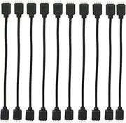HUALAND 10pcs Black 0.3M 0.98ft 4 Color RGB Extension Cable LED Strip Connector Extension Cable Cord Wire 4 Pin LED Connector for SMD 5050 3528 2835 RGB LED Light Strip (10 PCS)
