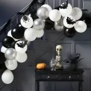 Spiders and Webs Halloween 30 Arch Balloons - Hyde & EEK!, Black Silver White