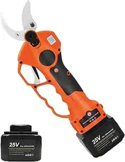 Electric Pruner Branch Cutter, Professional Pruning Shears, 25V Cordless Pruning Shears Heavy Duty with 2 Backup Rechargeable Lithium Battery, 40mm (1.57 in) Cutting Diameter