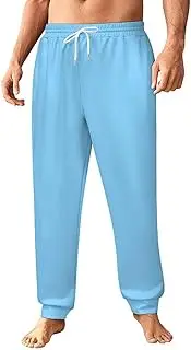 [Generic] Men's Sweatpants, Sky Blue-480, Polyester Joggers, Sweatpants Jogging Pants for Workout Running