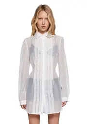 [Sugar Thrillz] I Totally Paused Sheer Top-White