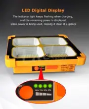 10400mAH Solar Rechargeable LED Work Light Portable Emergency Floodlight Battery