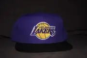 Los Angeles Lakers NBA Mitchell & Ness Snapback Hat purp/Black Snapback Cap Flat