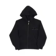 [DIADORA] DIADORA Metallized logo print full-zip hoodie Kids 8Y 8Y Black