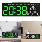 Adjustable Brightness LED Digital Clock with Time Date Temperature Features for